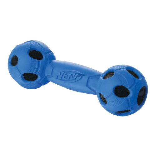 Jucarie pentru caini Nerf Squeaker Bash Berbell