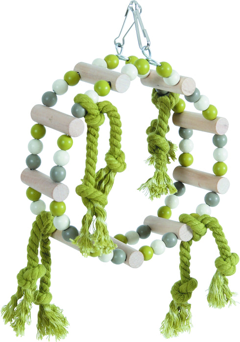 Jucarie pentru pasari Zolux Roata din lemn si sfoara