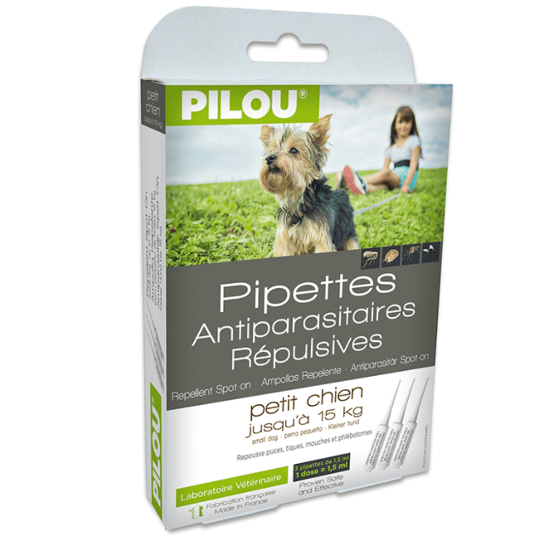 Pipeta antiparazitara pentru caini de talie mica Pilou 3x1.5ml - Animax