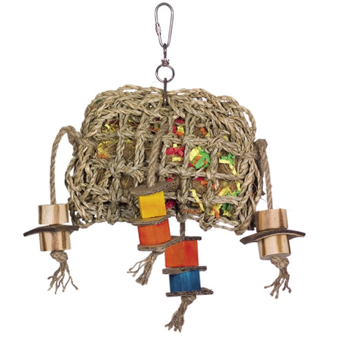 Jucarie pentru pasari Nobby Geanta cu iarba 29x21cm