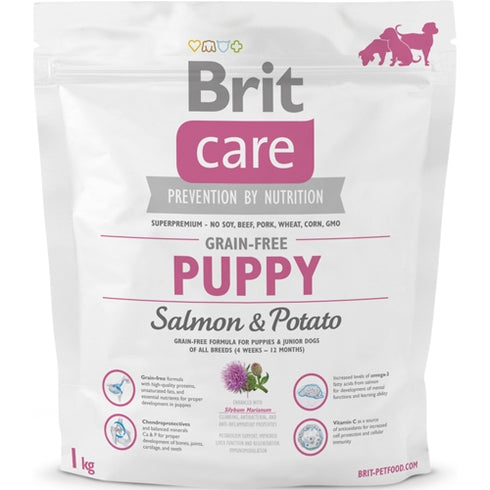 Hrana uscata pentru caini Brit Care Grain Free Puppy cu somon si cartofi 1 kg