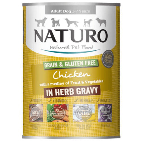 Hrana umeda pentru caini Naturo Dog Adult Pui 390g