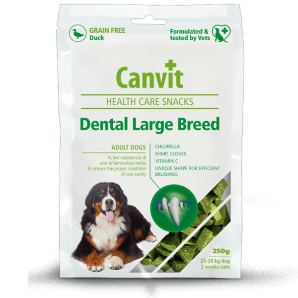 Recompensa pentru caini Canvit Snack Dental Large Breed 250g - Animax