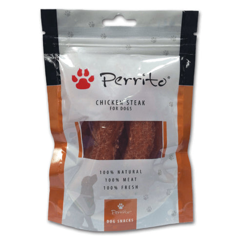 Recompensa caini Perrito Dog Duck & Chicken Steak 100g