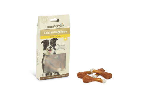 Recompensa pentru caini Beeztees Calcium Dogchews cu pui 100 g
