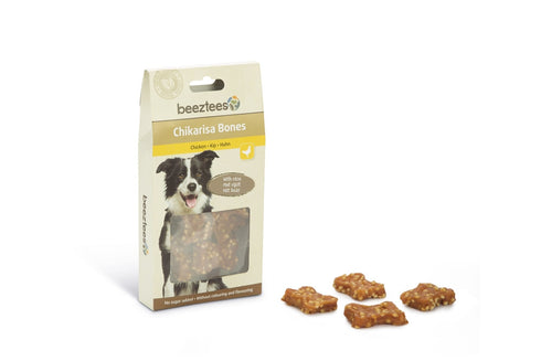 Recompensa pentru caini Beeztees Chikarisa Bones cu pui 70 g
