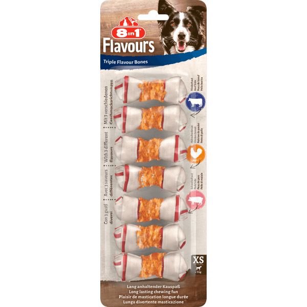 Recompense pentru caini 8in1 Snack Triple Flavour XS 7buc 120g - Animax