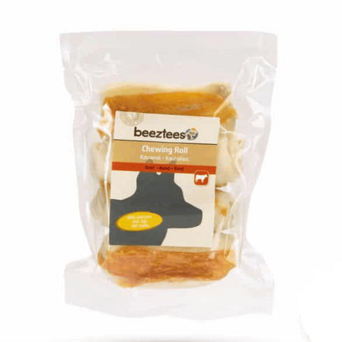 Recompense pentru caini Beeztees Rulou Piele Pui 4 buc