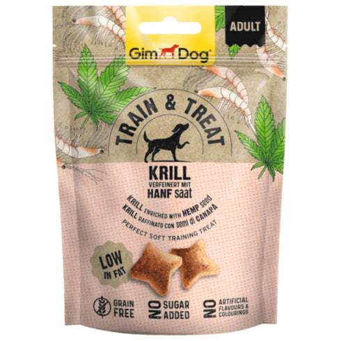 Recompense pentru caini Gimdog Train&Treat Krill 125g