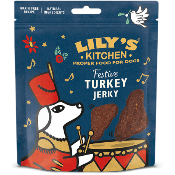 Recompense pentru caini Lily's Kitchen Festive Dog Turkey Jerky 70g - Animax