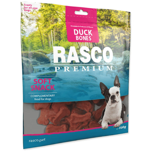 Recompense pentru caini Rasco Soft Mini Oase Rata 500g