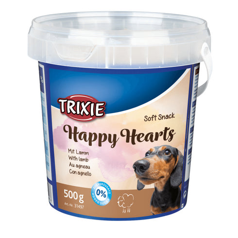 Recompense pentru caini Trixie Drops Happy Hearts cu miel si orez 500g