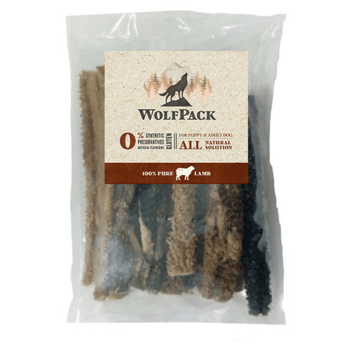 Recompense pentru caini WolfPack Burta de miel 15cm 100g