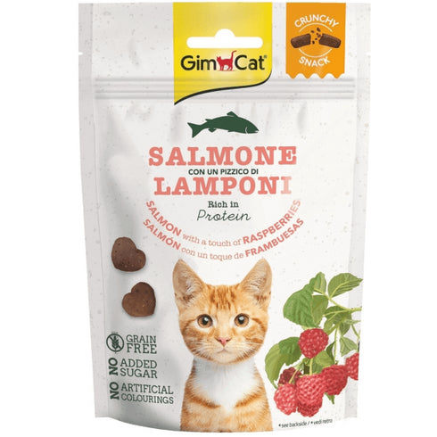Recompense pentru pisici Gimcat Crunchy Somon&Zmeura 50g