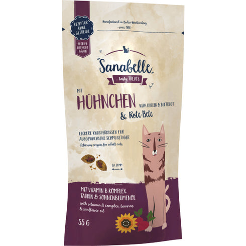 Recompense pentru pisici Sanabelle Snack Pui&Sfecla 55g
