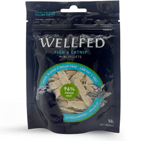 Recompense pentru pisici Wellfed Peste cu iarba pisicii 50g