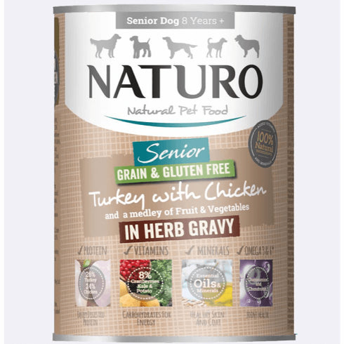 Hrana umeda pentru caini Naturo Senior Curcan&Pui 390g