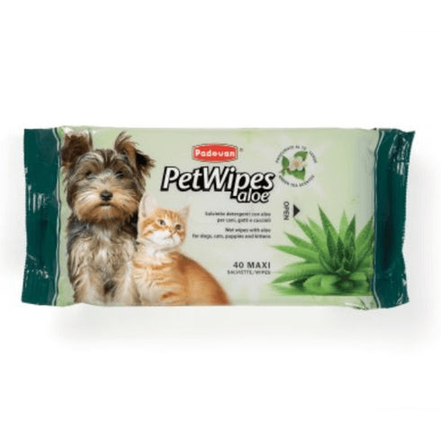 Servetele umede pentru caini si pisici Padovan cu aloe 40 bucati