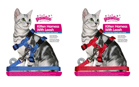 Set ham si lesa pentru pisici Pawise 1.2m rosie sau albastra