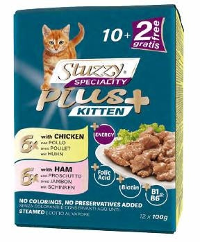 Hrana umeda pentru pisici Stuzzy PK Kitten Pui-Sunca 100g 10+2 gratis