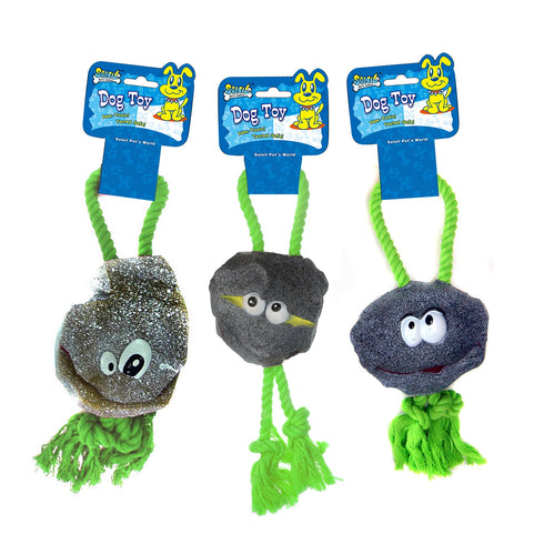 Jucarie pentru caini piatra cu sfoara Soleil 35 cm