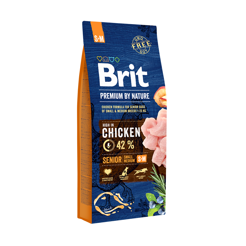 Hrana uscata pentru caini Brit Premium by Nature Senior S+M 15 Kg - Animax