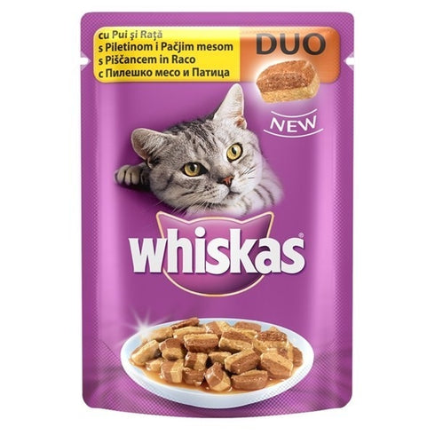 Hrana umeda pentru pisici Whiskas Duo cu pui si rata 100 g