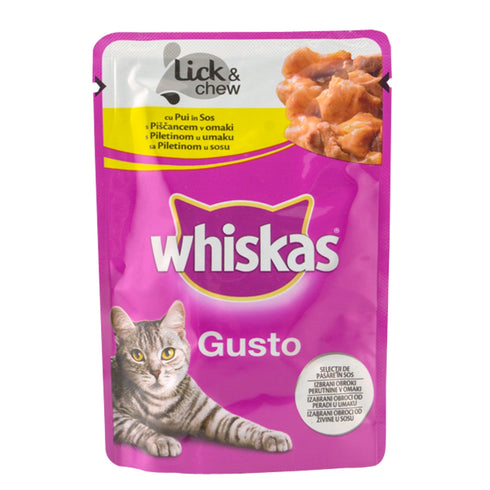 Hrana umeda pentru pisici Whiskas Gusto cu pui 85 g