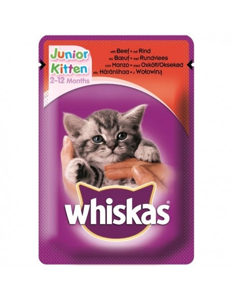 Hrana umeda pentru pisici Whiskas Junior cu vita 100 g