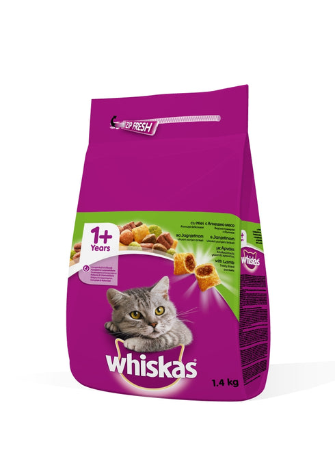 Hrana uscata pentru pisici Whiskas Adult cu miel 1.4 kg