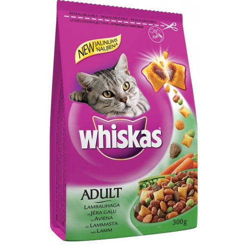 Hrana uscata pentru pisici Whiskas Adult cu miel 300 g