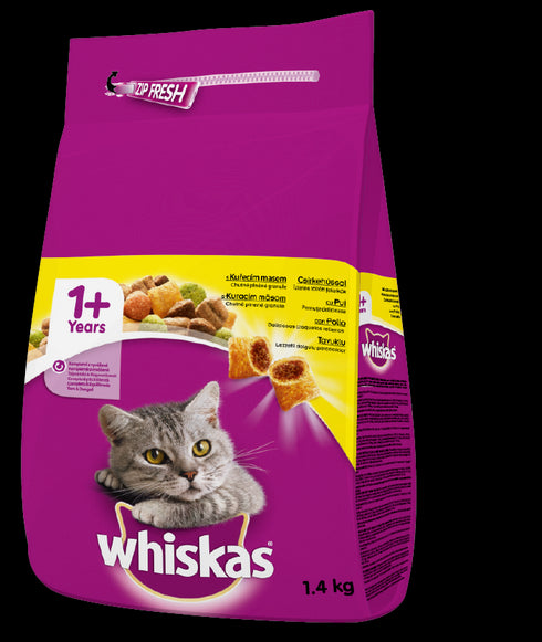 Hrana uscata pentru pisici Whiskas Adult cu pui 1.4 kg