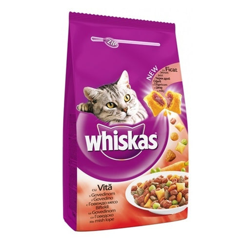 Hrana uscata pentru pisici Whiskas Adult cu vita si ficat 14 kg