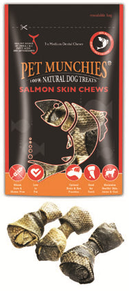 Recompensa caini Pet Munchies Piele Somon 90 gr