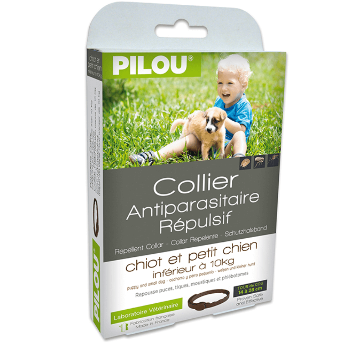Zgarda antiparazitara pentru caini junior Pilou 35cm - Animax