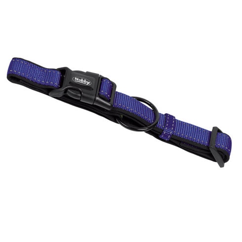Zgarda pentru caini Nobby Classic Reflect Soft Blue-Black 15-20mm