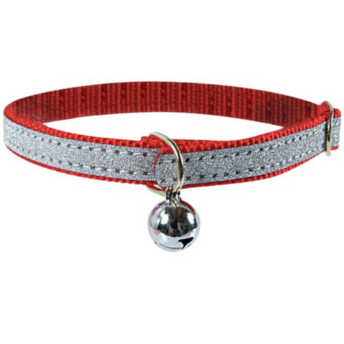 Zgarda din nylon pentru pisici Zolux 438360R Red 30 cm