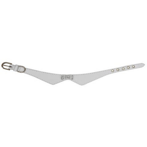 Zgarda papion pentru caine Vanity White 1.3x30cm