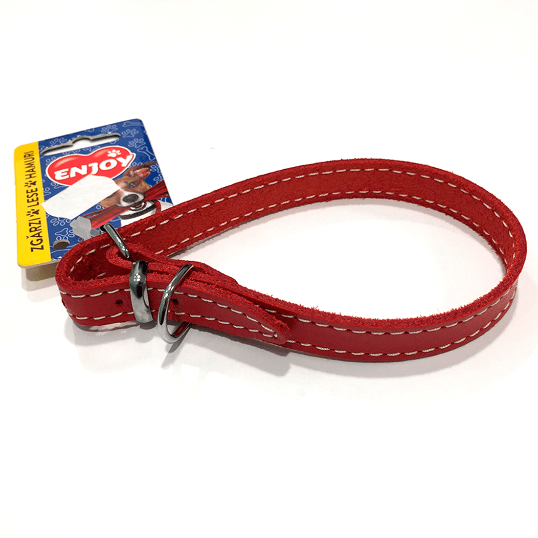 Zgarda din piele Enjoy XS Rosu 10x270mm - Animax