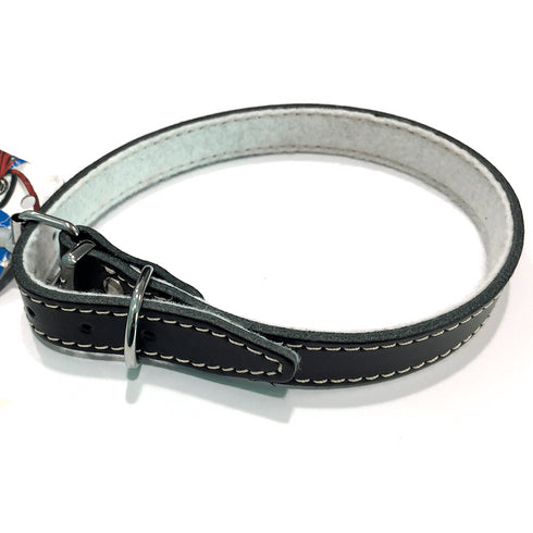 Zgarda din piele cu pasla Enjoy XXL Negru 30x640mm