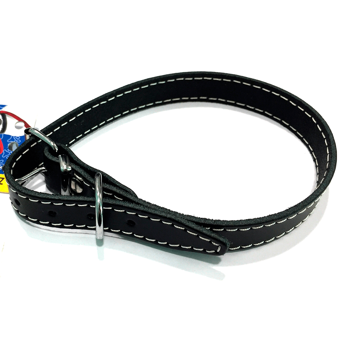 Zgarda reglabila din piele Enjoy L Negru 18x470mm - Animax