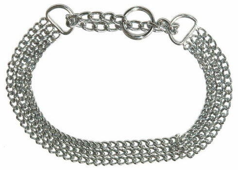 Zgarda metalica cu lant triplu pentru caini Pet Expert 40 cm