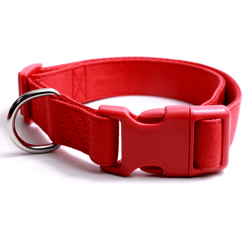 Zgarda rosie din nylon pentru caini Hamate 40-58 cm