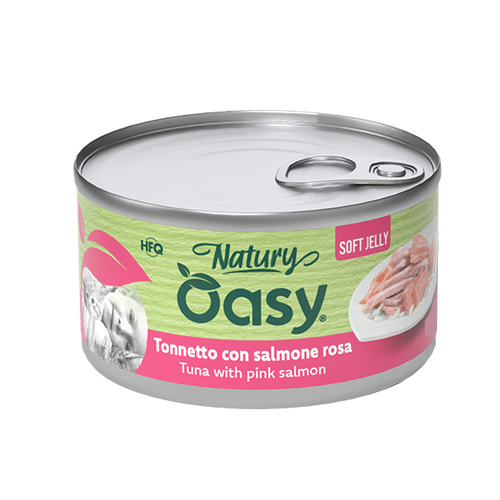 OASY Natury Conservă pentru pisici, cu ton și somon, în jeleu 85g