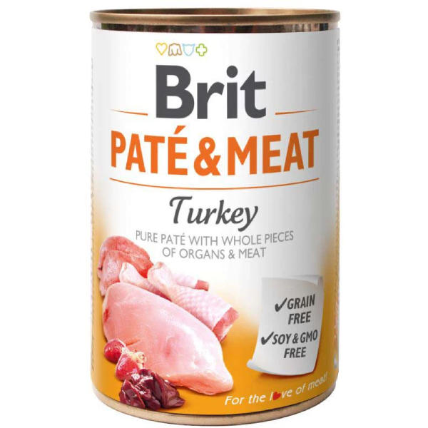 Hrana umeda pentru caini Brit Pate & Meat Curcan 400g