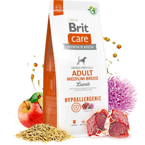 Hrana uscata pentru caini Brit Hypoallergenic Adult Talie Medie 12kg - Animax