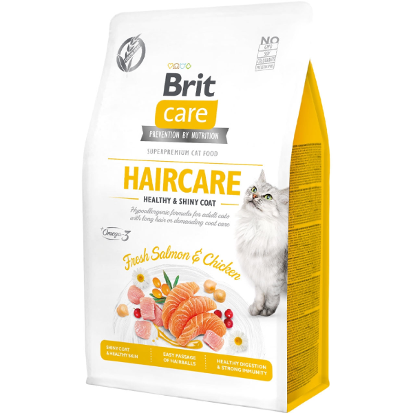 Hrana uscata pentru pisici Brit Care Grain Free Haircare Healthy&Shiny Coat 7kg - Animax