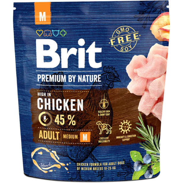 Hrana uscata pentru caini Brit Premium Adult M Pui 1kg - Animax