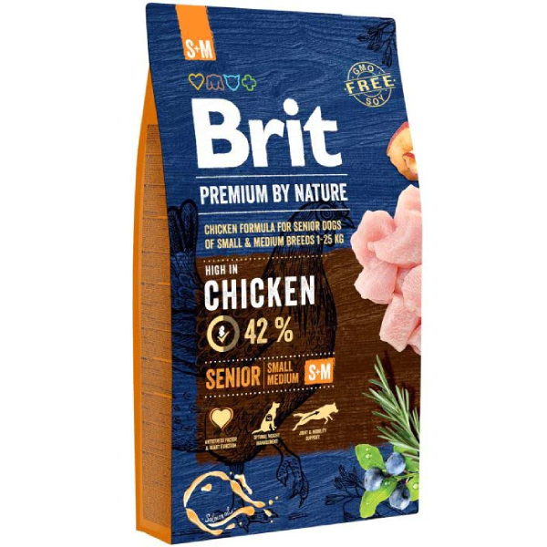 Hrana uscata pentru caini Brit Premium Senior  S+M Pui 8kg - Animax