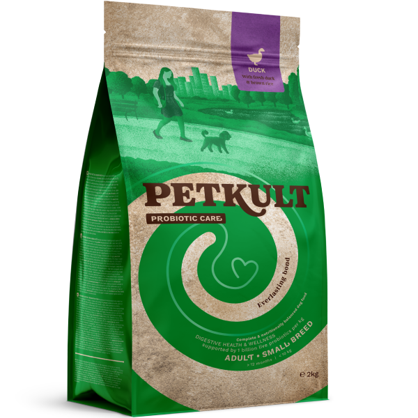 Hrana uscata pentru caini Petkult Probiotics Rata Adult Talie Mica 2kg - Animax